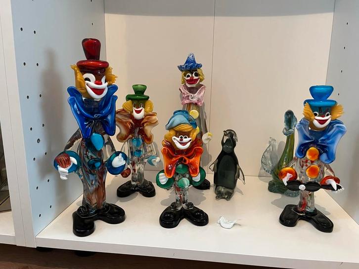 Vintage Murano Clowns, Pinguïn & Zwaan - Beschadigd, Antiek en Kunst, Antiek | Glas en Kristal, Ophalen of Verzenden