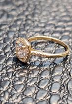 Prachtige 14 karaat gouden ring met zirkonia steen, Nieuw, Ophalen of Verzenden, Dame, Goud