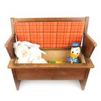 Vintage houten opbergbankje klepbank – retro & handig!, Kinderen en Baby's, Ophalen, Gebruikt, Stoel(en)