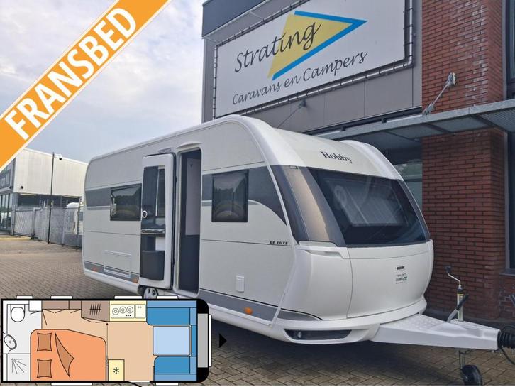 Hobby De Luxe 495 WFB NIEUW!! met badkamer, Caravans en Kamperen, Caravans, Bedrijf, tot en met 4, 1000 - 1250 kg, Standaardzit