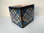Vierkante Bloempot Blauw Wit 12x12cm, Tuin en Terras, Bloempotten, Ophalen of Verzenden, Nieuw, Overige materialen