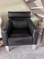 Leolux fauteuil zwart, Ophalen, Zo goed als nieuw, 75 tot 100 cm