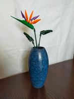 Vintage West Germany vaas blauw, Blauw, Aardewerk of Porselein, Ophalen of Verzenden, Zo goed als nieuw