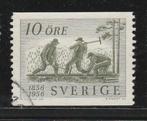 Zweden 1956 - Spoorwegbouw, Postzegels en Munten, Postzegels | Europa | Scandinavië, Zweden, Ophalen, Gestempeld