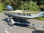 Alucraft platbodem type 1448 & 25pk 4 takt Yamaha & trailer, Watersport en Boten, Vis- en Consoleboten, Ophalen, 10 tot 30 pk
