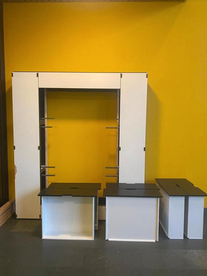 Tweepersoons bedframe met opbergruimte, Huis en Inrichting, Slaapkamer | Bedden, Gebruikt, Tweepersoons, 140 cm, 200 cm, Hout