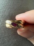 14k dames ring met robijn & 2 diamantjes, Sieraden, Tassen en Uiterlijk, Ringen, Ophalen of Verzenden, Zo goed als nieuw, 17 tot 18