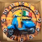 Wandklok Italiaanse Scooter - 30cm Doorsnede, Ophalen, Gebruikt, Analoog, Wandklok