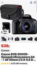 Canon EOS 2000D Spiegelreflexcamera Kit, Spiegelreflex, Canon, Ophalen of Verzenden, Zo goed als nieuw