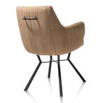 6 Nieuwe Armleuning stoelen, Camel, zwart frame en greep., Ophalen, Bruin, Nieuw, Metaal