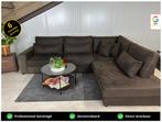 GRATIS LEVERING Hoekbank Bruin 310x250 GEREINIGD, Stof, Hoekbank, 300 cm of meer, Ophalen of Verzenden