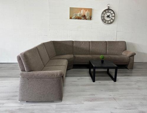 Hoekbank Beige/Grijs, Huis en Inrichting, Banken | Voetenbanken en Poefen, Zo goed als nieuw, 125 cm of meer, 125 cm of meer, Rechthoekig