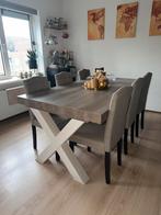 Eettafel met 6 stoelen!, Huis en Inrichting, Tafels | Eettafels, Ophalen, Zo goed als nieuw, Rechthoekig, 50 tot 100 cm