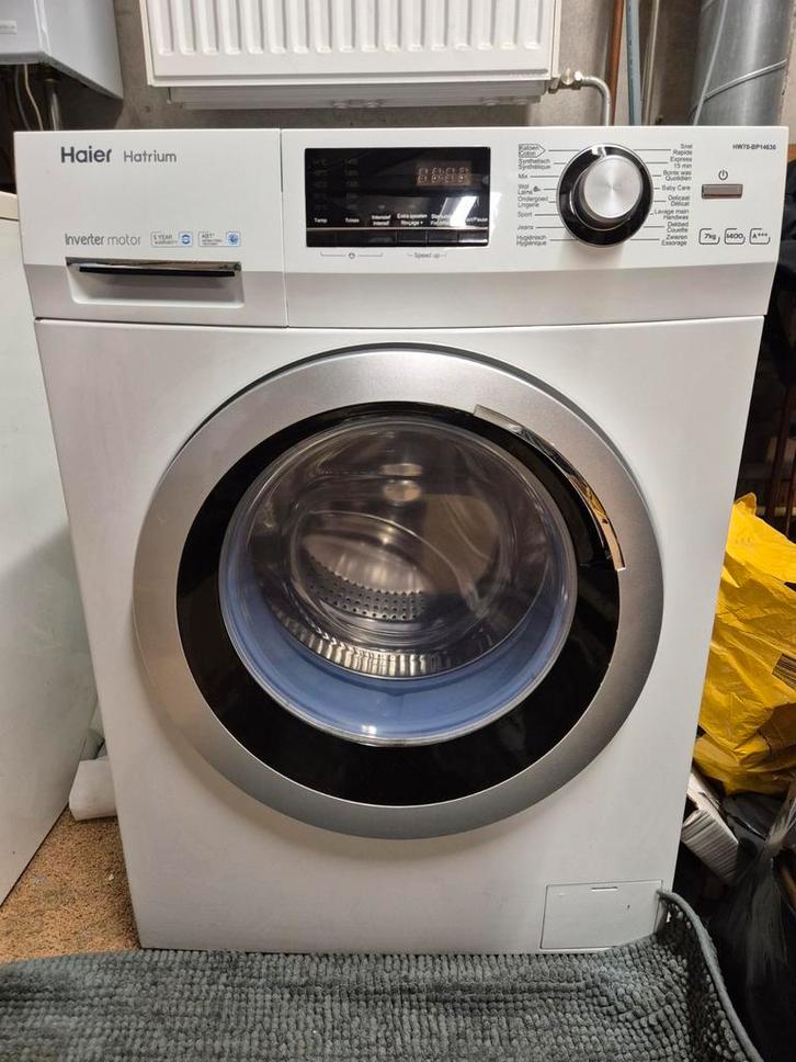 Wasmachine - Haier 7kg, Witgoed en Apparatuur, Wasmachines, Gebruikt, Voorlader, 6 tot 8 kg, 85 tot 90 cm, 1200 tot 1600 toeren