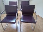 eetkamerstoelen - 4 stuks, Huis en Inrichting, Ophalen, Gebruikt, Leer