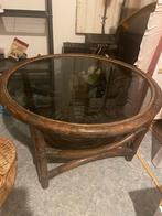 Vintage manou bamboe salon tafel, Ophalen, Gebruikt, Tot twee personen, 50 tot 100 cm
