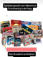 Bordspellen en Sjoelbakken gezocht voor Wijkvereniging, Hobby en Vrije tijd, Gezelschapsspellen | Bordspellen, Een of twee spelers