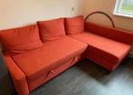 Leuke oranje Ikea Friheten slaapbank / hoekbank, Ophalen, Gebruikt, Tweepersoons, 140 cm