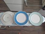 Grote onder borden, 6 blauw, 1 motief. 32cm doorsnede, Ophalen, Zo goed als nieuw, Overige stijlen, Bord(en)