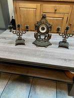 Vintage barok klok met twee kandelaars, Ophalen, Koper