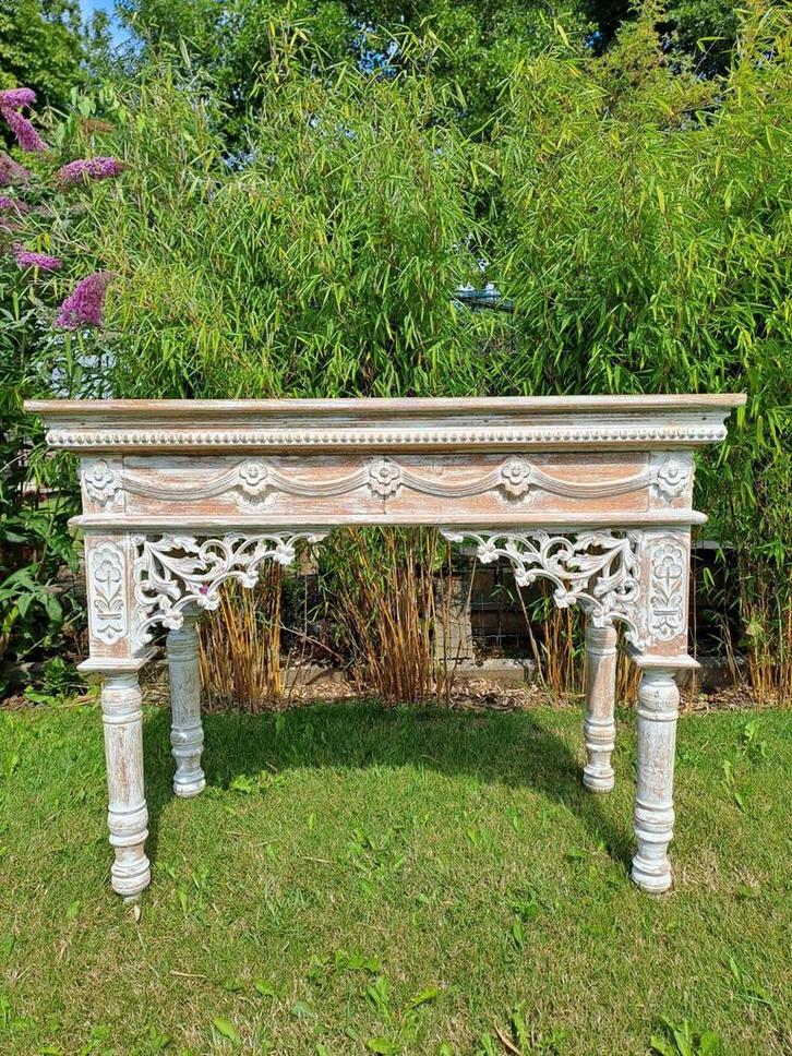 Sidetable houtsnijwerk, Huis en Inrichting, Tafels | Sidetables, Nieuw, 25 tot 50 cm, Rechthoekig, Ophalen