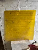 Antiek geel glas voor glas in lood circa 50x 50, Antiek en Kunst, Ophalen