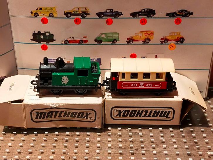 Matchbox MB43 Steam loco+MB44 Passenger coach Kellogs promo, Hobby en Vrije tijd, Modelauto's | 1:87, Nieuw, Overige typen, Matchbox