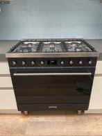 SMEG 6 pits gas fornuis oven zwart mat uit juli 2024, Ophalen, Gebruikt, 60 cm of meer, Gas