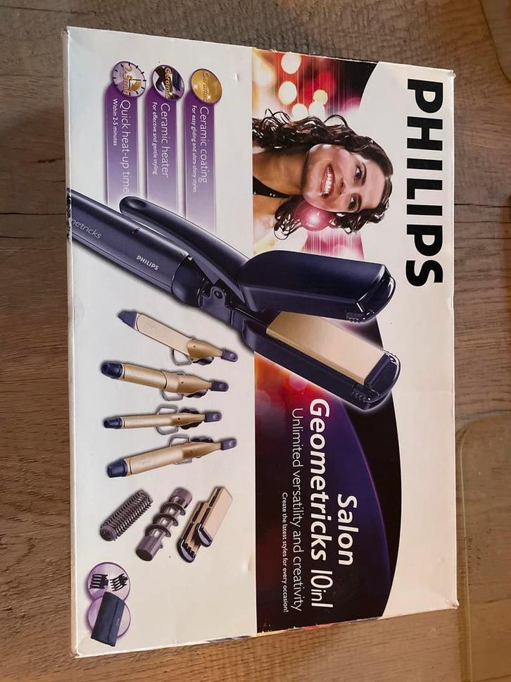 Philips Salon Geometricks Krultang Set, Sieraden, Tassen en Uiterlijk, Uiterlijk | Haarverzorging, Zo goed als nieuw, Krultang of Stijltang
