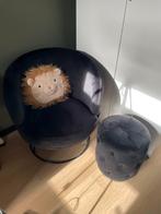 Velvet fauteuil met poef, Ophalen, Zo goed als nieuw, Minder dan 75 cm, 50 tot 75 cm