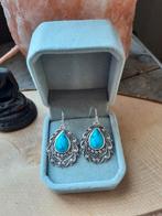 Schitterende zilveren Turkoois oorbellen te koop, Ophalen of Verzenden, Nieuw, Blauw, Zilver