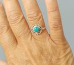 zilveren ring met natuurlijke Turquoise steen zilver 925, Sieraden, Tassen en Uiterlijk, Ringen, O.T., Blauw, Nieuw, Ophalen of Verzenden