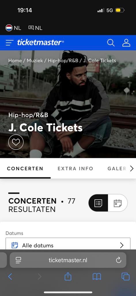 J Cole ziggo dome staan kaarten. Di 13 okt 4 stuks, Twee personen, Oktober
