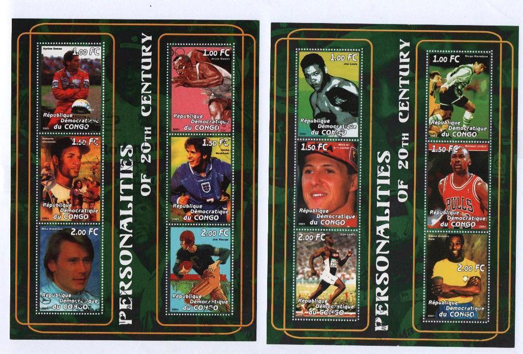 Pers. o.a. R. Clemente & M. Jordan  - du Congo 2001 - Gest, Verzenden, Gestempeld, Overige thema's