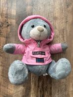 Grijze teddybeer met roze jas, Ophalen of Verzenden, Zo goed als nieuw, Beer