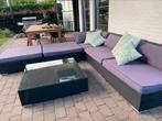Loungeset met kussens en tafel, zeer goede staat!, Ophalen, Gebruikt, Hocker, Loungeset