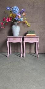 2 roze oudroze barok queen ann nachtkastjes nacht kastjes !, Ophalen, Hout, Minder dan 45 cm