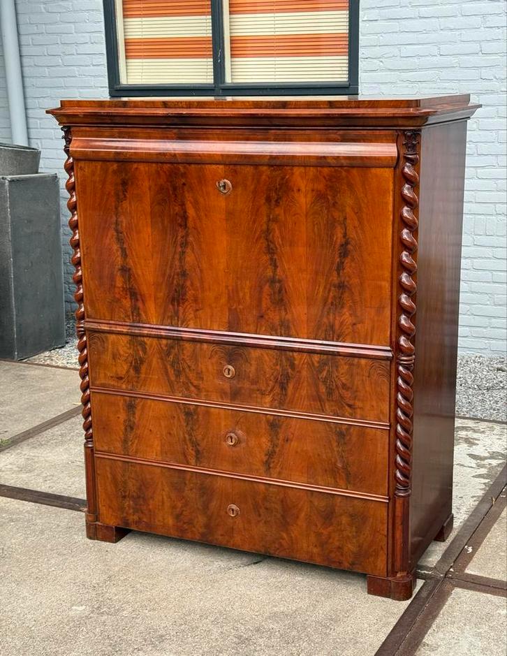 Antiek Mahoniehouten Kabinet met Laden, Antiek en Kunst, Antiek | Meubels | Kasten, Ophalen of Verzenden