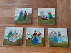 5 antieke tegels Henrie Cassiers Jugenstil ca. 1910, Ophalen of Verzenden