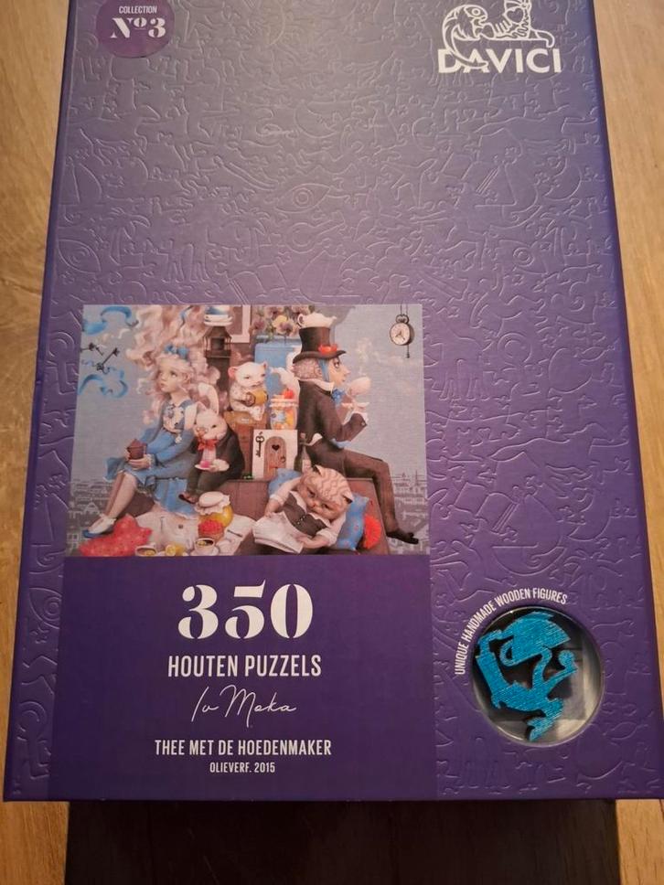 2 houten puzzels van Davici., Hobby en Vrije tijd, Denksport en Puzzels, Zo goed als nieuw, Minder dan 500 stukjes, Ophalen of Verzenden