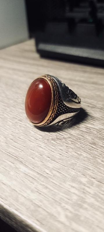 925 zilver ring agaat steen beschikbaar voor biedingen