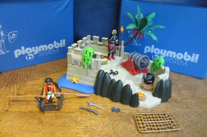 piraten 4007 piraten vesting fort compleet kanon bootje, Kinderen en Baby's, Speelgoed | Playmobil, Zo goed als nieuw, Complete set