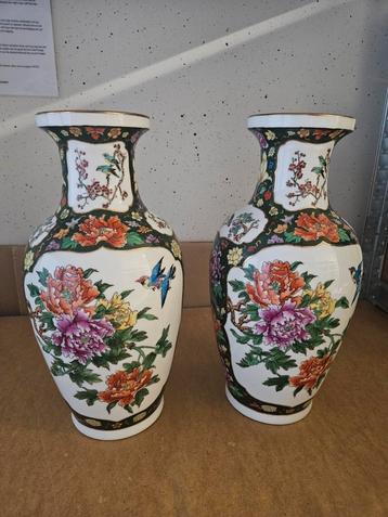 Porselein vazen - chinees, bloemen, vogels Decoratie beschikbaar voor biedingen