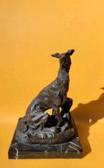 Antiek bronzen beeldje windhond greyhound E. Fremiet, Ophalen