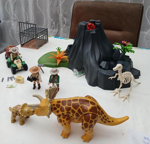 Playmobil Triceratops met baby, vulkaan, quad, kooi en meer, Kinderen en Baby's, Speelgoed | Playmobil, Gebruikt, Ophalen of Verzenden