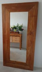 Teakhouten spiegel met brede lijst, Huis en Inrichting, Ophalen, 100 tot 150 cm, Zo goed als nieuw, 75 tot 100 cm