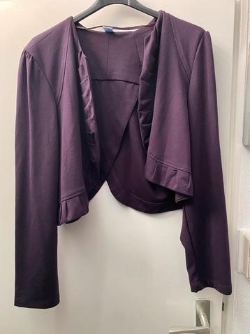 2 jasjes/bolero’s, paars en zwart, maat 48 beschikbaar voor biedingen