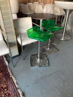 Transparant groene design barkrukken, Huis en Inrichting, Ophalen, 5 krukken of meer, Italy, 60 tot 90 cm