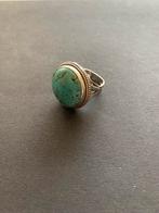 Zilveren ring met turquoise steen, Sieraden, Tassen en Uiterlijk, Ringen, Ophalen of Verzenden, Zo goed als nieuw, Zilver, Dame