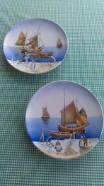 2 wandborden met vissers tafereel, Ophalen of Verzenden